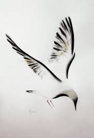 Releve 2015 Ink Drawing By Kellas Campbell Artfinder Seagull Tattoo Tribute Tattoos Bird Drawings