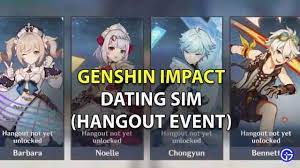 As part of the dating sim activity in genshin impact, you will be able to spend some quality time talking to noelle, bennett, barbara and chongyun. Genshin Impact Dating Sim How Does It Work Hangout Event