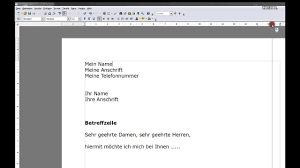 Einstieg In Open Office Writer Bewerbung Youtube