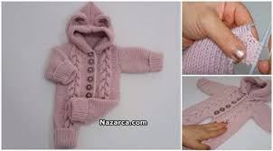 1 2 Yas Orgu Kapusonlu Bebek Tulumu Yapimi Nazarca Com Baby Knitting Patterns Bebek Tulumu Bebek