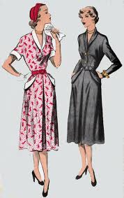 Vintage 1950s Dress W Large Side Pockets Sewing Pattern Advance 5764 50s Rockabilly Pattern Womens Size 12 Vintage 1950s Dresses Vintage Dresses Afternoon Dress