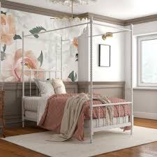 The whole construction is made of solid pine and premium craftsmanship so it has a long service time. Kelly Clarkson Home Baker Metal Canopy Bed Iron Metal In White Size Twin Wayfair In 2021 Metal Canopy Bed Twin Canopy Bed Girls Bed Canopy
