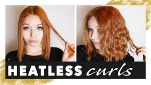 Then, pull your hair into a high ponytail. Overnight Curls For Short Hair Heatless Beach Waves No Heat Tutorial Youtube