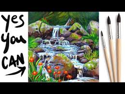 Position your canvas so that it is vertical. Tagged Waterfall Painting Tutorial The Art Sherpa