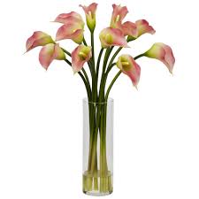 Modern floral arrangements flower arrangements in baskets summer flower arrangements ikebana arrangements table altar flowers church flowers funeral flowers faux flowers silk flowers flowers garden hanging flowers pretty flowers artificial floral arrangements. Nearly Natural 20 In H Pink Mini Calla Lily Silk Flower Arrangement 1187 Pk The Home Depot