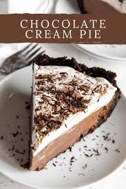 Chocolate Cream Pie Recipe In 2021 Chocolate Cream Pie Desserts Homemade Pudding