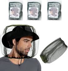 3-pack mygghattar med insektsavstötande nät - perfekt för utomhusaktiviteter!