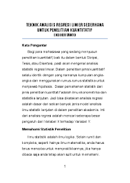 Doc Teknik Analisis Regresi Linier Sederhana Untuk Penelitian Kuantitatif Eko Hertanto Academia Edu