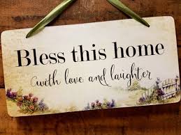 The intentionally rustic design adds charm to any rooms, such as living room, kitchen, office, home, bedroom, bathroom, garage, barn, or themed room. Bless This Home Sign Decor Made In Usa Yesterday S Best