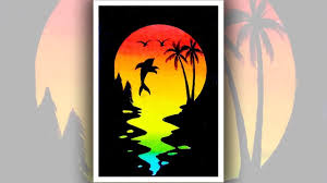 Let's see how to draw with oil pastels step by step, oil pastel drawing purple scenery easy. Dolphin Sunset Scenery Drawing With Oil Pastels For Beginners Peepsburgh