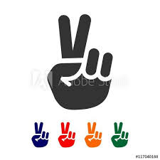 Vector Peace Sign Hand Showing Two Fingers Logo Design Template Buy This Stock Vector And Explore Simila Logo Design Template Peace Sign Hand Logo Design