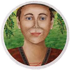 Laurence under the Laurel Round Beach Towel