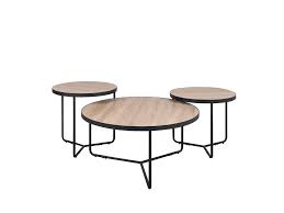 Shop for coffee tables sets online at target. Set Of 3 Coffee Tables Light Wood With Black Melody Beliani Co Uk