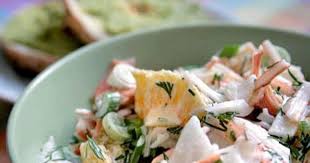 Crab Sticks Surimi Orange Apple And Mayo Salad Crab Stick Surimi Recipes Healthy Eating