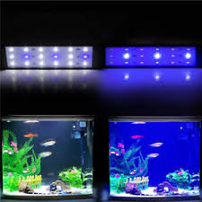 Aquarium Fish Tank Led Tank Top Slim Luminaire Light Lamp White Blue 7w 10w Lamp Ebay