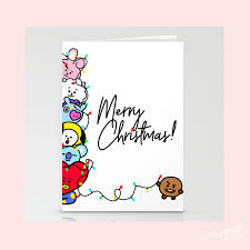 Bt21 Christmas Card Bts Bangtan Shooky Tata Man Chimmy Koya Rj Cooky Bts Christmas Stationery Cards Birthday Cards Diy