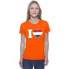 Mooirue winter vrouwen verdikking shirts plaid oranje grijs boyfriend blouse tops. I Love Holland Shirt Oranje Dames Fun En Feest