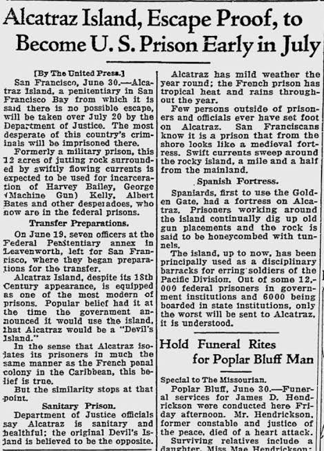 Looking Back at the Escape from Alcatraz in Historical Newspapers -  MyHeritage Blog
