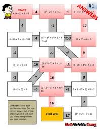 Order Of Operations Maze With Parentheses Brackets And Exponents Math Order Of Operations Exponents Decimals Worksheets