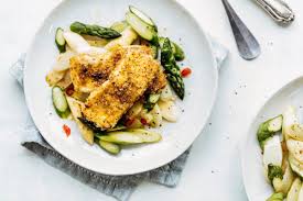 Panierter Halloumi Mit Spargelsalat Rezept Spargelsalat Rezepte Halloumi