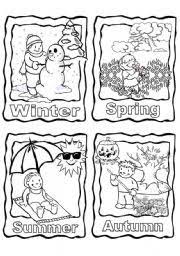 Four Seasons Coloring Page Printable Seasons Worksheets Seasons Preschool Seasons Kindergarten
