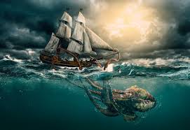 The third pirates of the caribbean installment at world's end wrapped up a lot of the series' lingering mysteries, but why did davy jones kill his kraken? Octopus Attack On Behance Pirate Ship Art Kraken Art Underwater Drawing