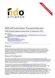 FIDO U2F Authenticator Transports Extension