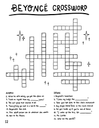 Race each other to answer the clues, or just help each other out with the printable crossword puzzles. Who Run The World A Beyonce Crossword Workman Publishing