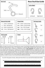 Retail Body Jewelry Piercing Size Chart Damdin