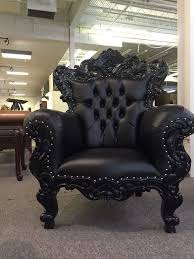 Black Gothic Ornate Mahogany French Baroque Rococo King Queen Throne Salon Chair Gotisch Interieur Interieur Bar Ontwerpen