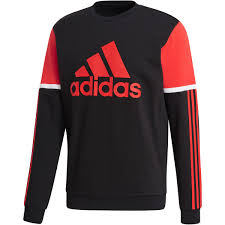 Aufgesticktes adidas logo auf der vorderseite. Adidas Sweatshirt Logo Rundhals 3 Streifen Fur Herren Schwarz Rot Weiss Xl Galeria Karstadt Kaufhof
