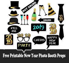 Free Printable New Year 2019 Photo Booth Props Photo Booth Props Free Printables Diy Photo Booth Props Christmas Party Photo Booth
