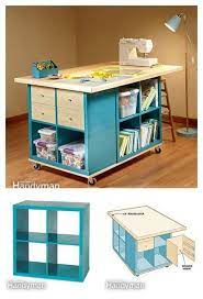 The best ideas for ikea furniture and storage for craft rooms! Diy Craft Room Table With Ikea Furniture Under Budget Craft Room Tables Craft Room Storage Sewing Rooms