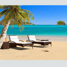 If you'd like a cooler relaxation experience, consider a waterside chair with a lower frame that allows you to catch a splash or two. Outdoor Pool Sunbed Beach Lounge Chair With Round Coffee Table