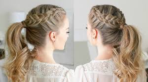 If you just combine the ponytail with the french braid this hairstyle will just be dashing. Double Dutch Braid Ponytail Missy Sue
