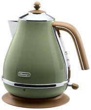 Delonghi Electric Kettle 1 0l Icona Vintage Collection Kbov1200j Gr Olive Green Electric Kettle Kettle Kettle And Toaster