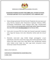 Suruhanjaya Perkhidmatan Awam Malaysia Spa Hebahan Penangguhan Pengambilan Latihan Separa Perubatan Bagi Sesi Julai 2020 Ke Sesi Januari 2021 Facebook