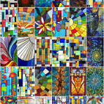 Decoración de ventana de mosaico 3D: Vitral estático de ...