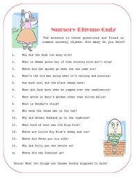 Nursery Rhyme Quiz Heather S Baby Shower Nursery Rhyme Baby Shower Game Nursery Rhyme Baby Shower Modern Baby Shower Games