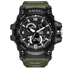 Smael Men S Sports Analog Led Digital Wrist Watch Dual Quartz Movement Military Army Sport Watch Water Resistant Military Watches Watches For Men Sport Watches