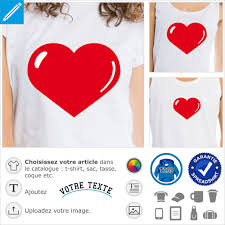 Créer et personnaliser votre tee shirt individuel chez www.shirtcity.fr. T Shirt Coeur Large A Reflet A Personnaliser Et Imprimer Soi Meme