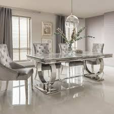The Arianna Marble Dining Table Is A Sleek And Modern Design Featuring A Marble Top Which Is Avai Dining Table Marble Dining Furniture Sets Luxury Dining Room