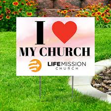 I Love My Church Yard Sign Comes With H-stake 24x18, Printed