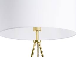 Stehlampe Gold Weiss 148 Cm Vistula Beliani De
