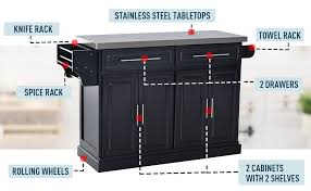 We did not find results for: Amazon Com Homcom Portable Multi Storage Rolling Kitchen Island Storage Cart With Stainless Steel Top Black Kitchen Islands Carts
