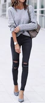 Easy And Casual Spring Outfits Ideas 62 Spring Outfits Casual Black Ripped Skinny Jeans Clothes