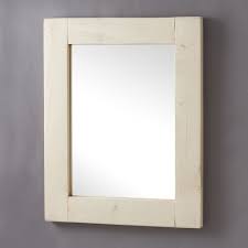 I love the brackets that give it a farmhouse industrial. Chunky White Old Wood Framed Mirrors