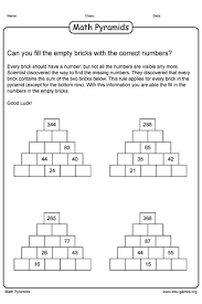Every Brick Contains The Sum Of The Two Bricks Below This Rule Applies For Every Bric Piramides Matematicas Secundaria Matematicas Juegos De Logica Matematica