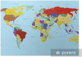 Carte de la russie de ses capitaux, les villes, les routes, les aéroports, les rivières. Poster Carte Du Monde En Russe Pixers Nous Vivons Pour Changer