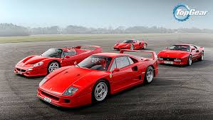 Ferrari enzo fxx top gear. Hd Wallpaper Four Red Ferrari Sports Coupes Top Gear F40 Sky Grass Enzo Wallpaper Flare